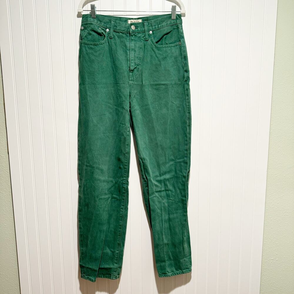 Madewell Baggy Straight Jeans Garment Dyed Green Size 28 - Picture 2 of 7
